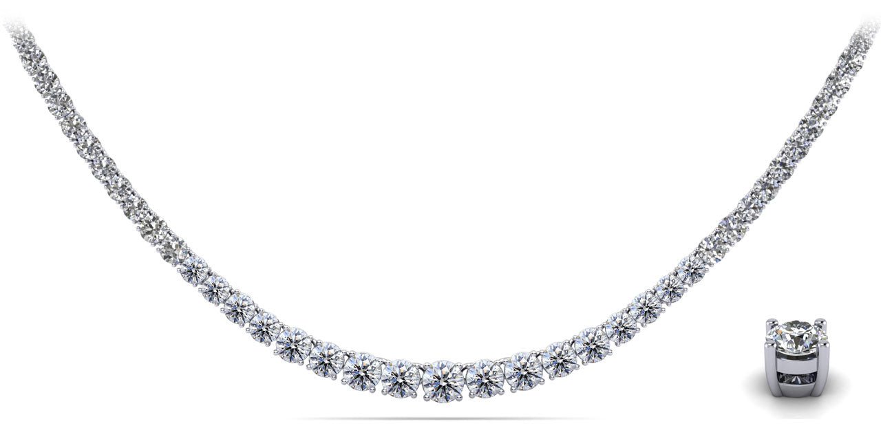 Timeless Dreams Tennis Diamond Necklace with 6.08 ct.(finished) - Luxury Time NYC